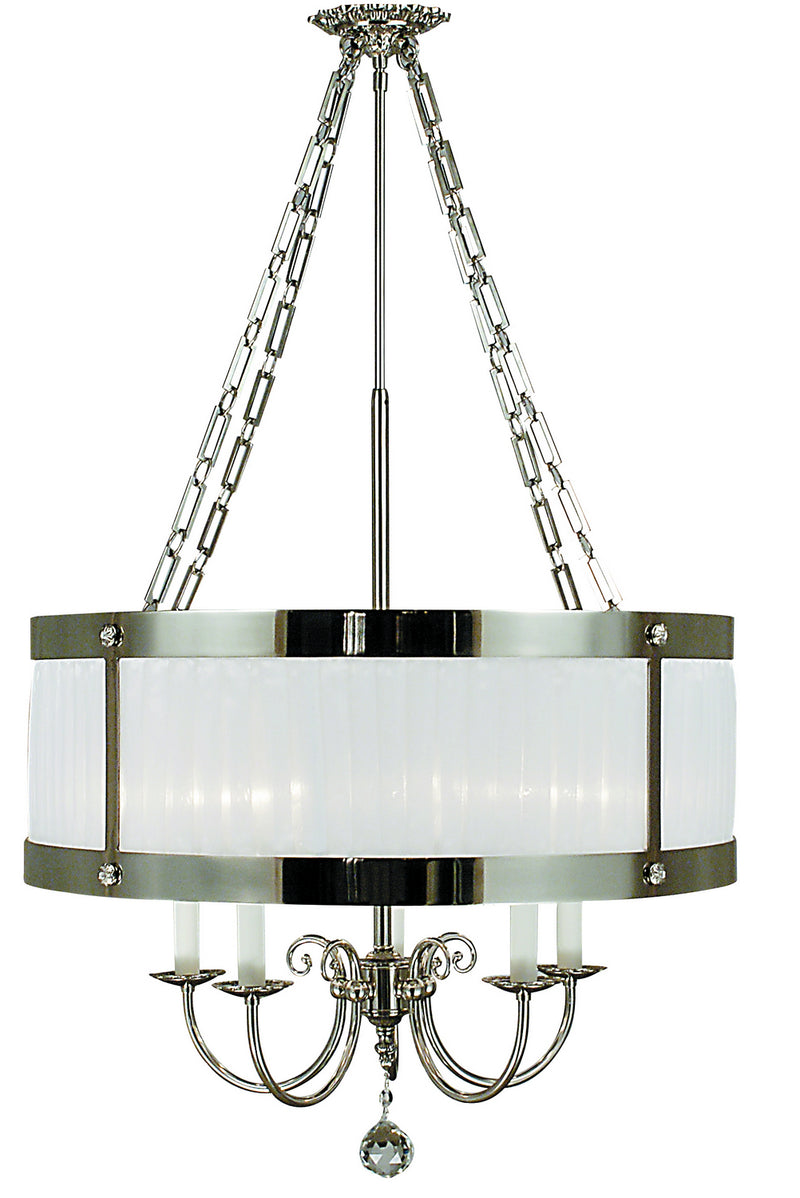 Framburg 2175 PS Five Light Chandelier, Polished Silver