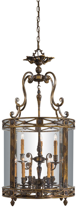 Metropolitan N3906 Nine Light Foyer Pendant, Oxide Brass