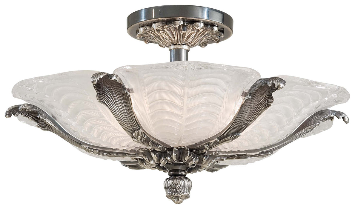 Metropolitan N950495-54B Six Light Semi Flush Mount, Platinum