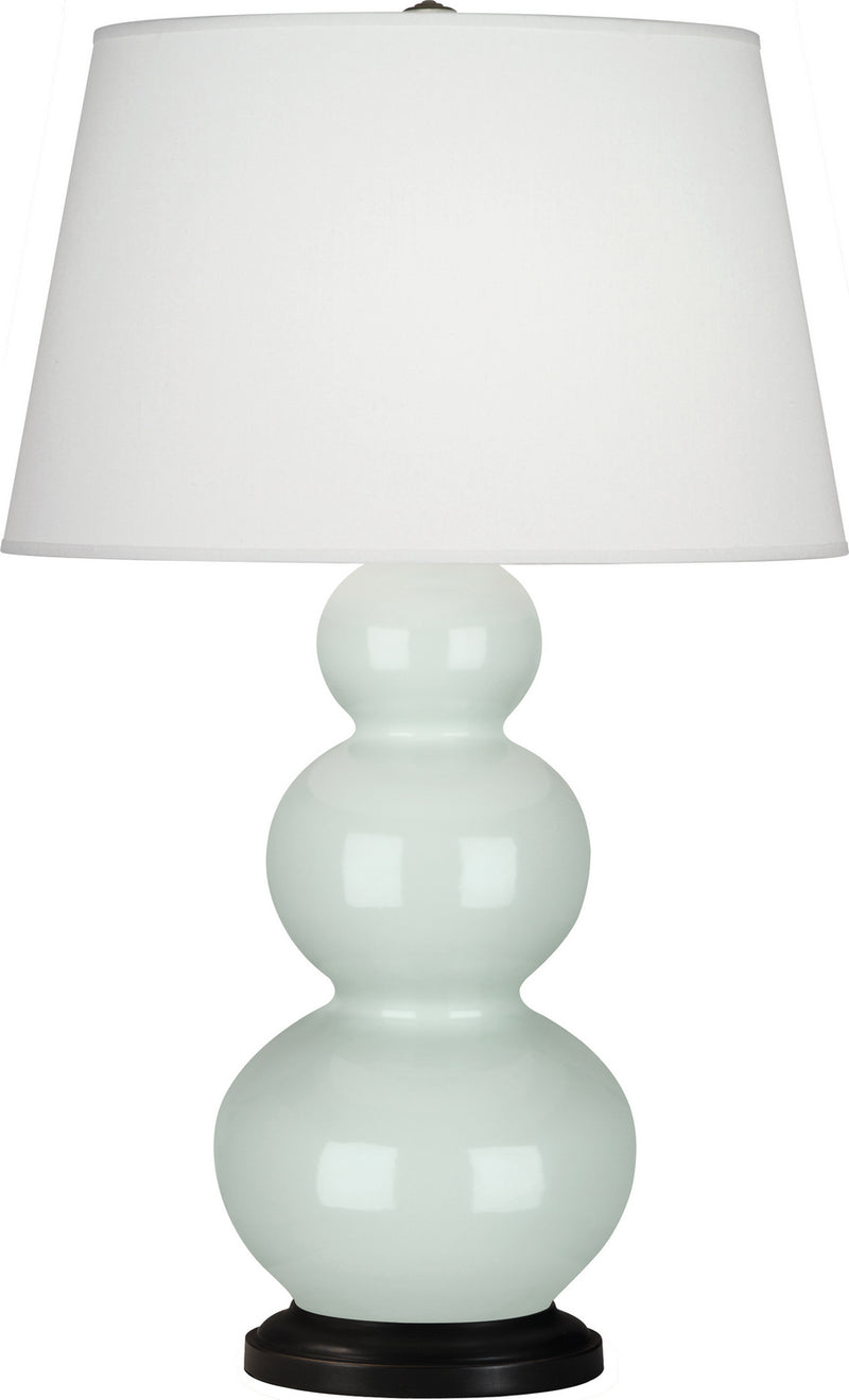 Robert Abbey 370X One Light Table Lamp, Celadon Glazed Ceramic w/Deep Patina Bronzeed