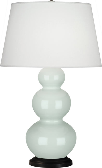 Robert Abbey 370X One Light Table Lamp, Celadon Glazed Ceramic w/Deep Patina Bronzeed