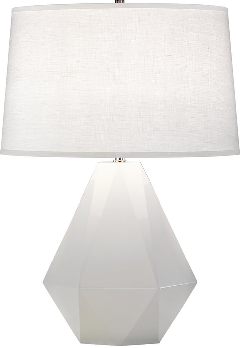 Robert Abbey 932 One Light Table Lamp, Lily Glazed Ceramic w/Polished Nickel