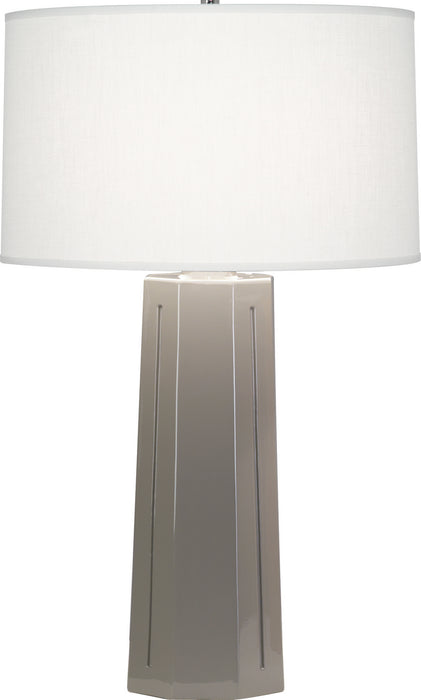 Robert Abbey 972 One Light Table Lamp, Smoky Taupe Glazed Ceramic