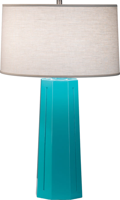 Robert Abbey 973 One Light Table Lamp, Egg Blue Glazed Ceramic