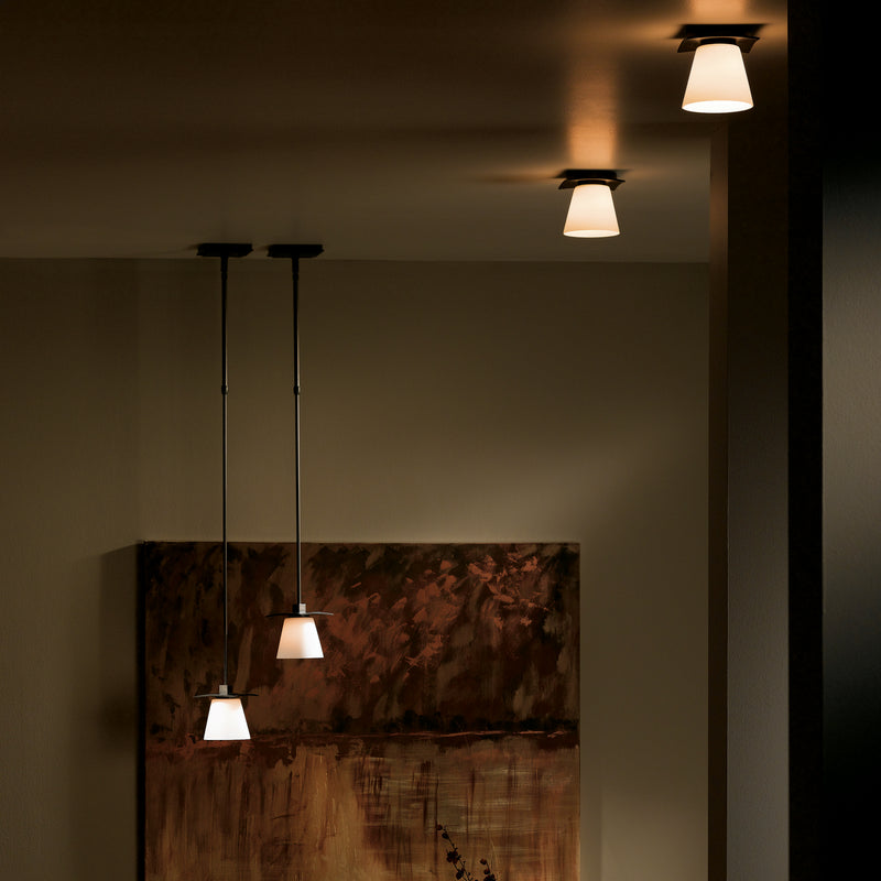 Hubbardton Forge 126601-SKT-07-GG0242 One Light Semi-Flush Mount, Dark Smoke