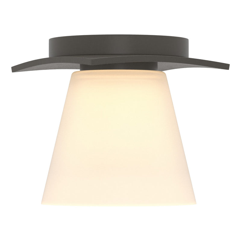 Hubbardton Forge 126601-SKT-07-GG0242 One Light Semi-Flush Mount, Dark Smoke