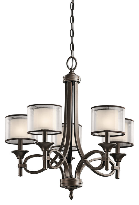 Kichler 42381MIZ Five Light Chandelier, Mission Bronze