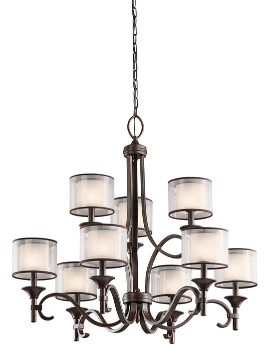 Kichler 42382MIZ Nine Light Chandelier, Mission Bronze