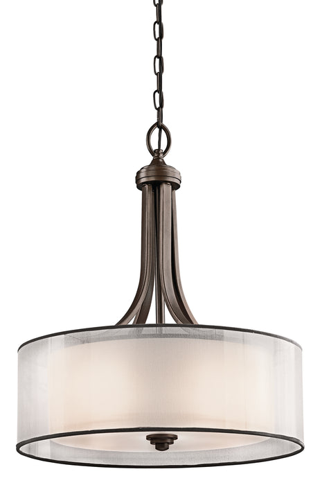 Kichler 42385MIZ Four Light Pendant, Mission Bronze