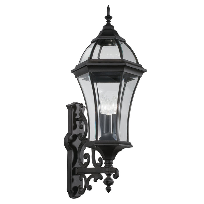 Kichler 49185BK Three Light Outdoor Wall Mount, Black