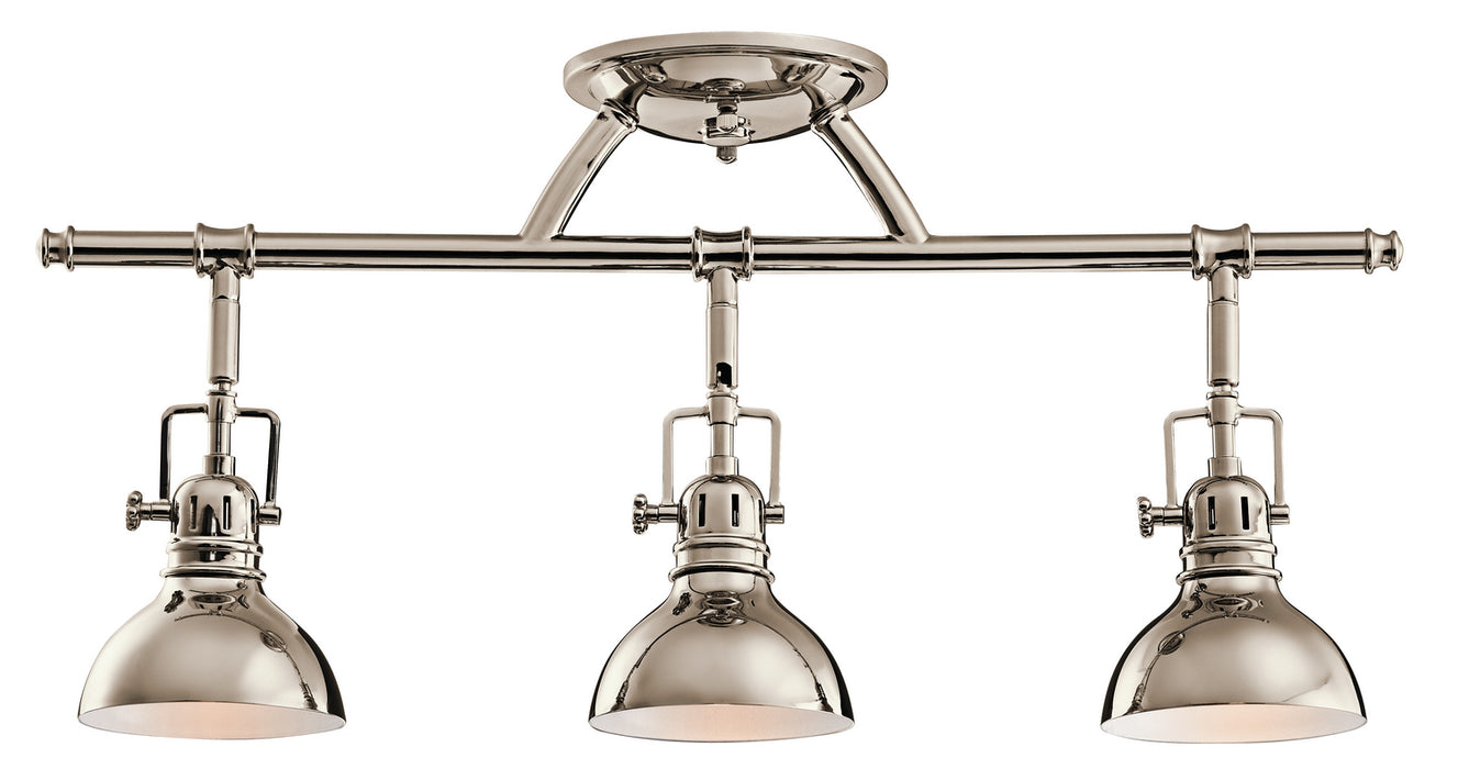 Kichler 7050PN Three Light Rail Light, Polished Nickel