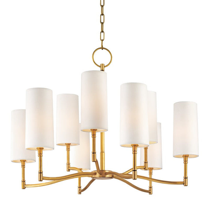 Hudson Valley 369-AGB Nine Light Chandelier, Aged Brass