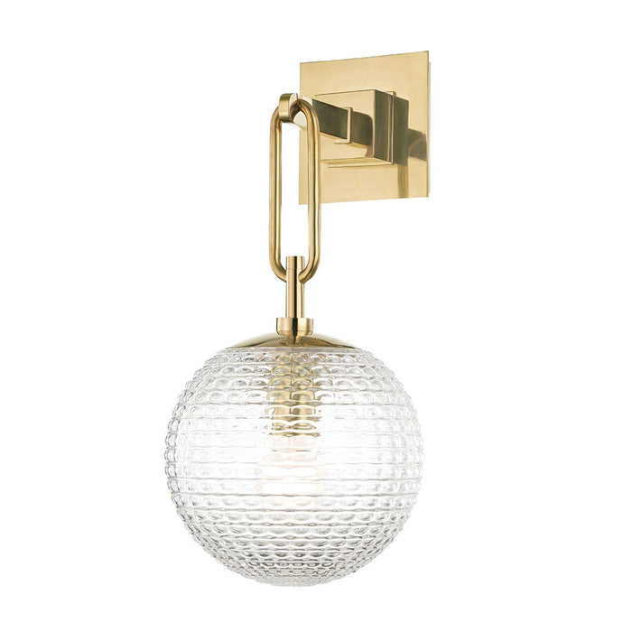 Hudson Valley 7101-AGB One Light Wall Sconce, Aged Brass