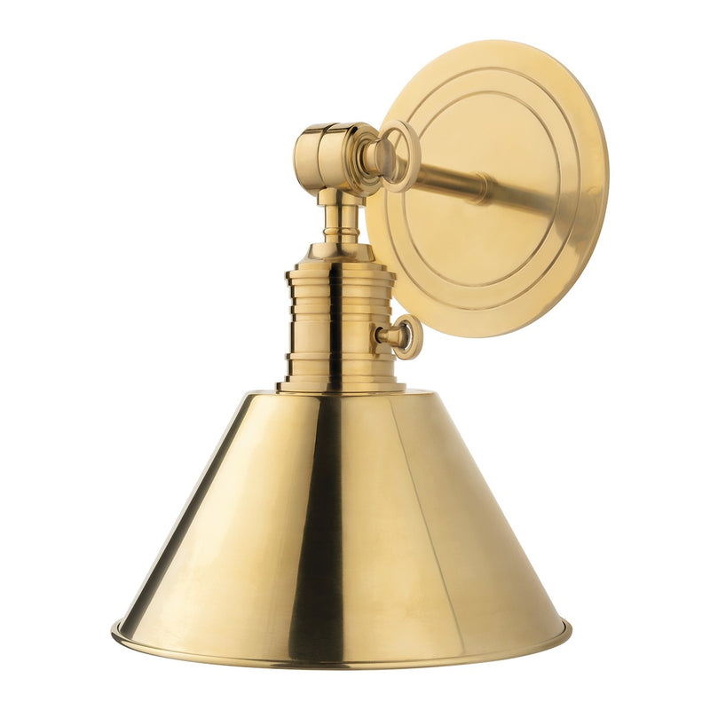 Hudson Valley 8321-AGB One Light Wall Sconce, Aged Brass