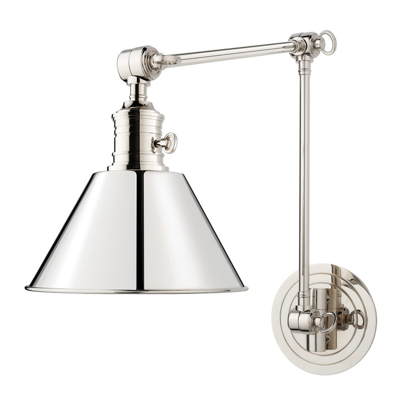 Hudson Valley 8323-PN One Light Wall Sconce, Polished Nickel