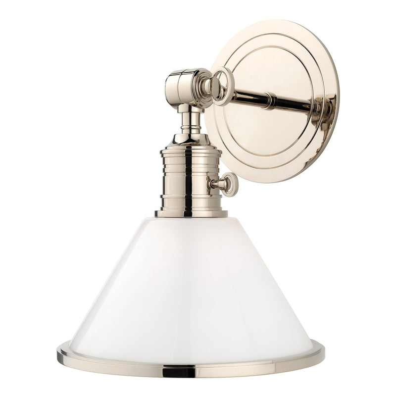 Hudson Valley 8331-PN One Light Wall Sconce, Polished Nickel