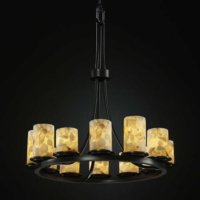 Justice Designs ALR-8763-10-MBLK 12 Light Chandelier, Matte Black