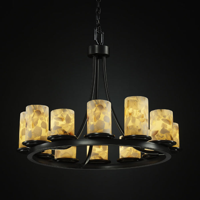 Justice Designs ALR-8768-10-MBLK 12 Light Chandelier, Matte Black