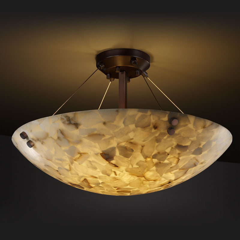 Justice Designs ALR-9651-35-DBRZ-F1 Three Light Semi-Flush Mount, Dark Bronze