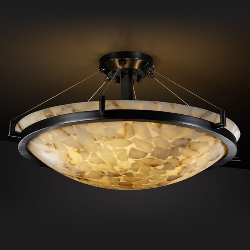 Justice Designs ALR-9681-35-MBLK Three Light Semi-Flush Mount, Matte Black