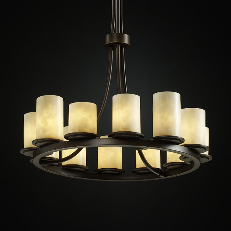 Justice Designs CLD-8763-10-DBRZ 12 Light Chandelier, Dark Bronze
