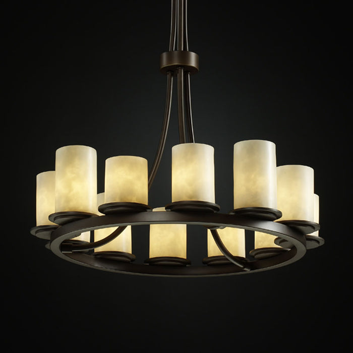 Justice Designs CLD-8763-10-DBRZ 12 Light Chandelier, Dark Bronze