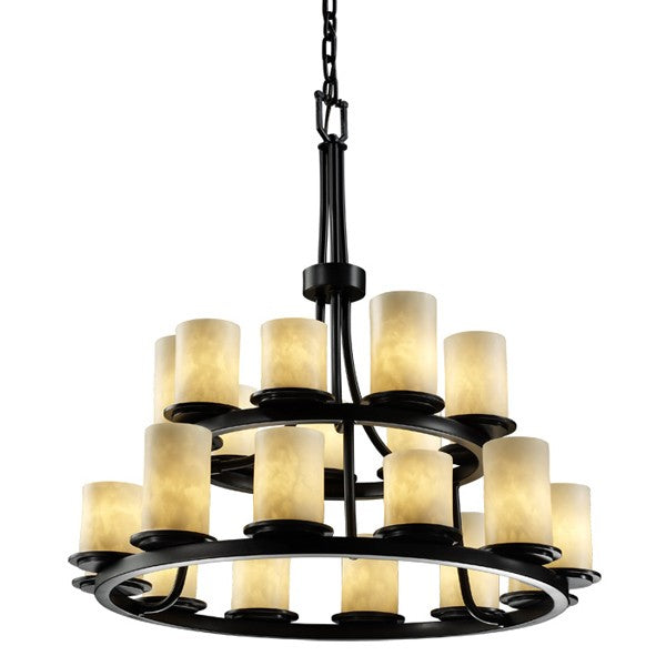 Justice Designs CLD-8767-10-MBLK 21 Light Chandelier, Matte Black