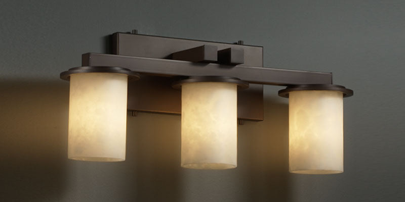 Justice Designs CLD-8773-10-DBRZ Three Light Bath Bar, Dark Bronze
