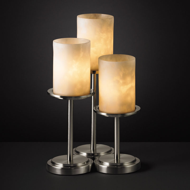 Justice Designs CLD-8797-10-NCKL Three Light Table Lamp, Brushed Nickel