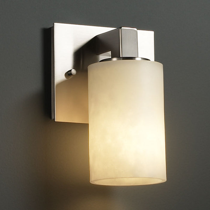 Justice Designs CLD-8921-10-NCKL One Light Wall Sconce, Brushed Nickel