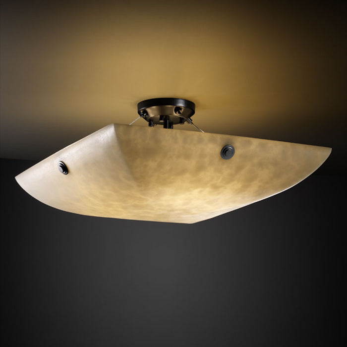 Justice Designs CLD-9651-25-MBLK-F6 Three Light Semi-Flush Mount, Matte Black