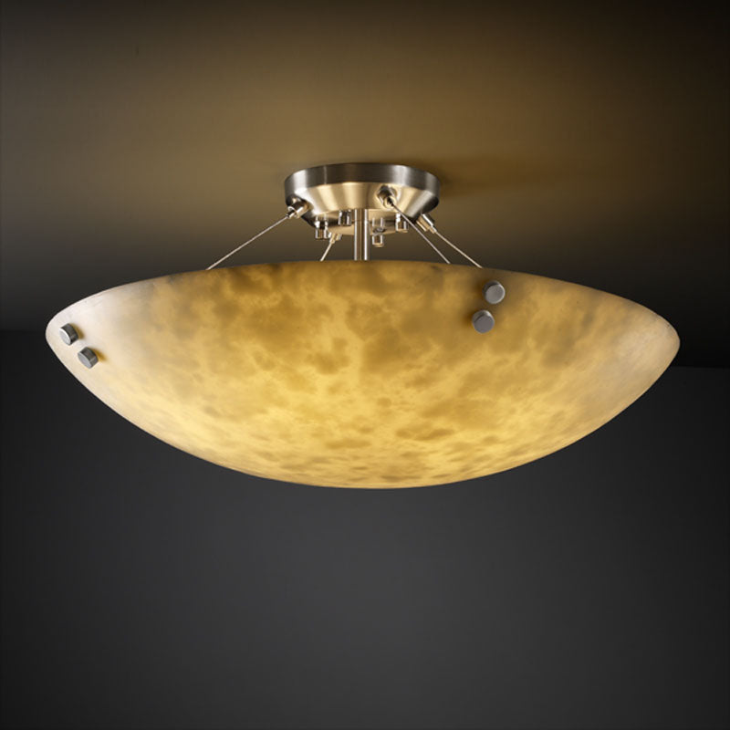 Justice Designs CLD-9651-35-NCKL-F1 Three Light Semi-Flush Mount, Brushed Nickel