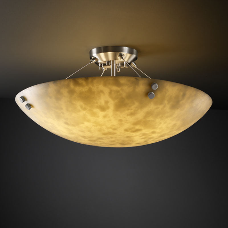 Justice Designs CLD-9652-35-NCKL-F1 Six Light Semi-Flush Mount, Brushed Nickel