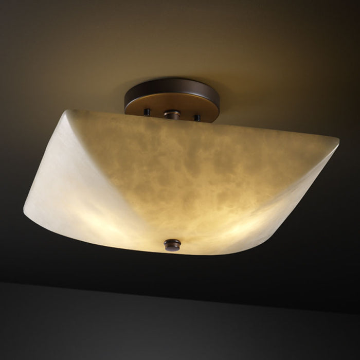 Justice Designs CLD-9695-25-DBRZ Two Light Semi-Flush Mount, Dark Bronze