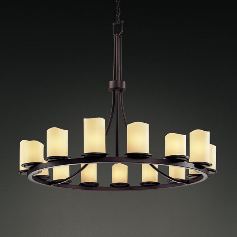Justice Designs CNDL-8715-14-CREM-DBRZ 15 Light Chandelier, Dark Bronze