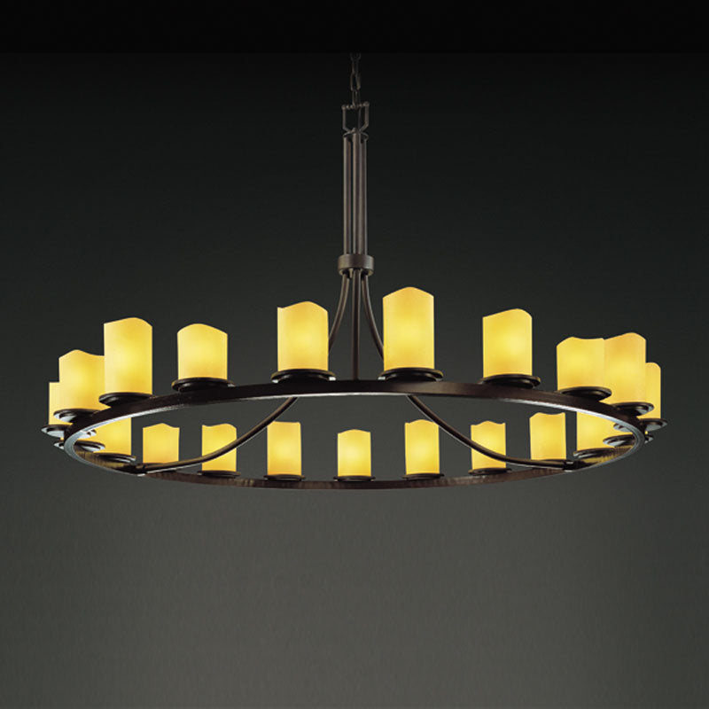Justice Designs CNDL-8716-14-AMBR-DBRZ 21 Light Chandelier, Dark Bronze