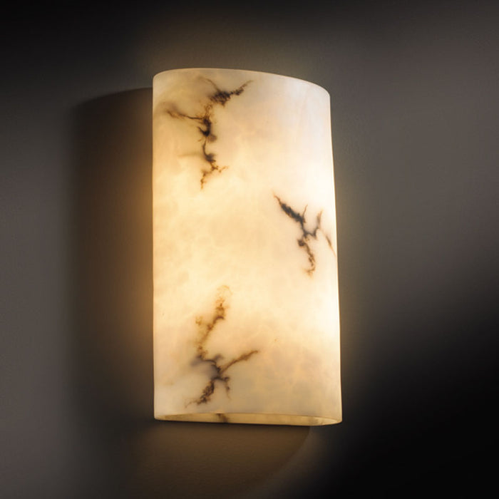 Justice Designs FAL-8859 Two Light Wall Sconce, Faux Alabaster Resin