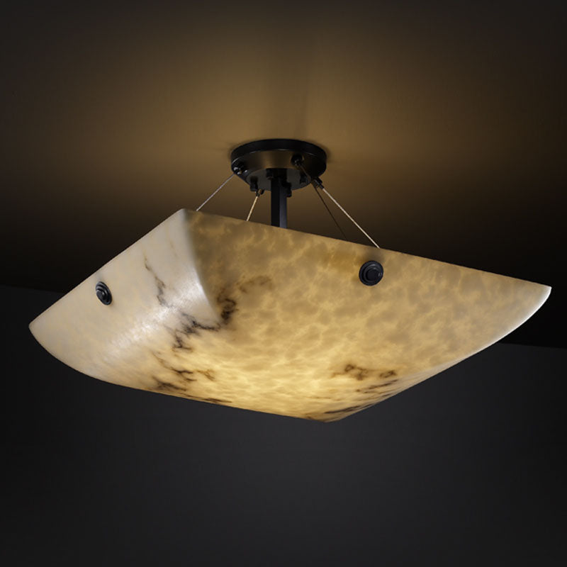Justice Designs FAL-9651-25-MBLK-F6 Three Light Semi-Flush Mount, Matte Black