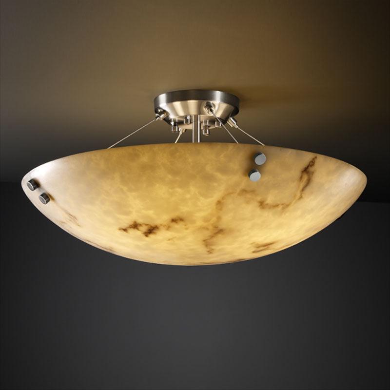 Justice Designs FAL-9651-35-NCKL-F1 Three Light Semi-Flush Mount, Brushed Nickel