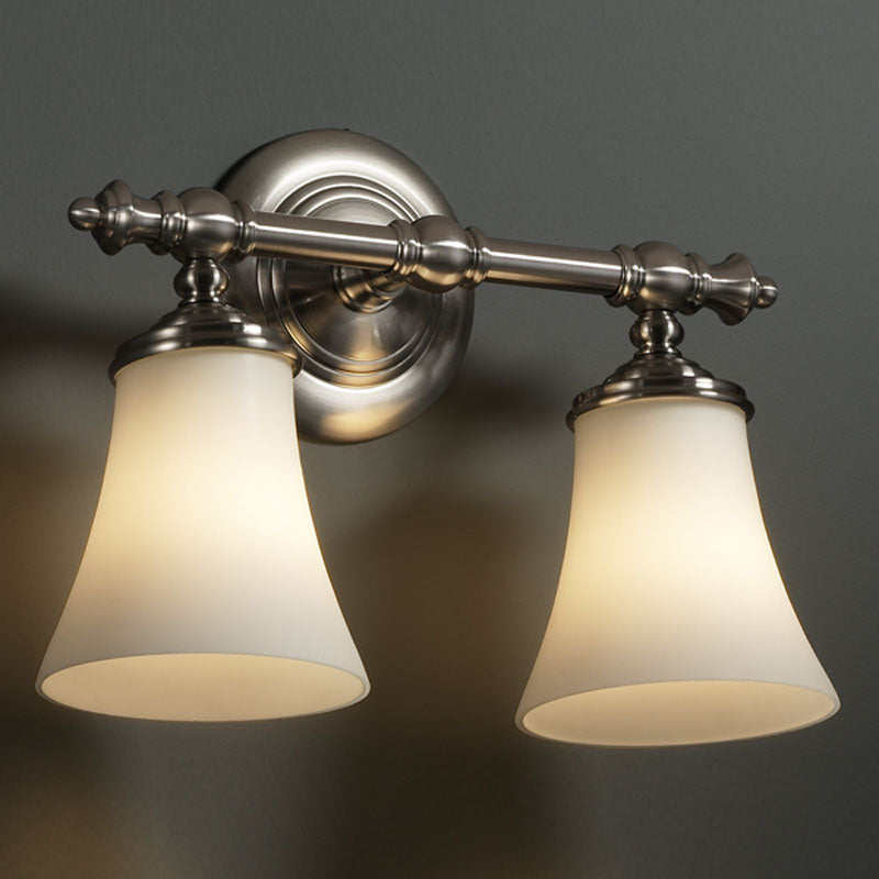 Justice Designs FSN-8522-20-OPAL-NCKL Two Light Bath Bar, Brushed Nickel