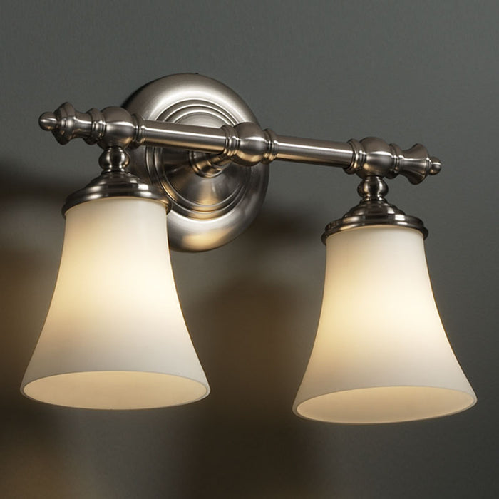 Justice Designs FSN-8522-20-OPAL-NCKL Two Light Bath Bar, Brushed Nickel