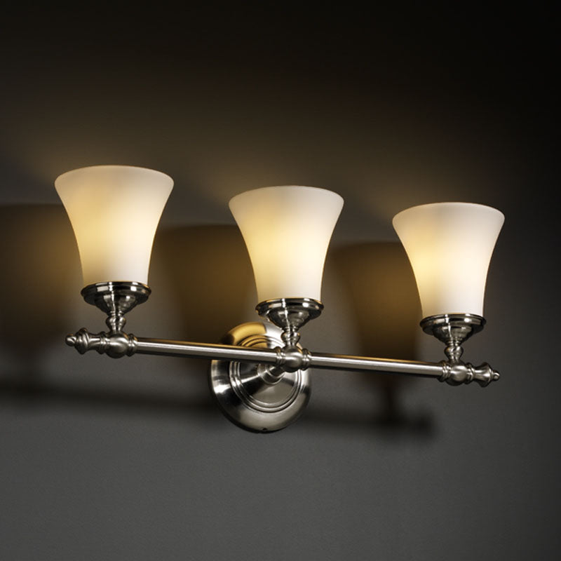 Justice Designs FSN-8523-20-OPAL-NCKL Three Light Bath Bar, Brushed Nickel