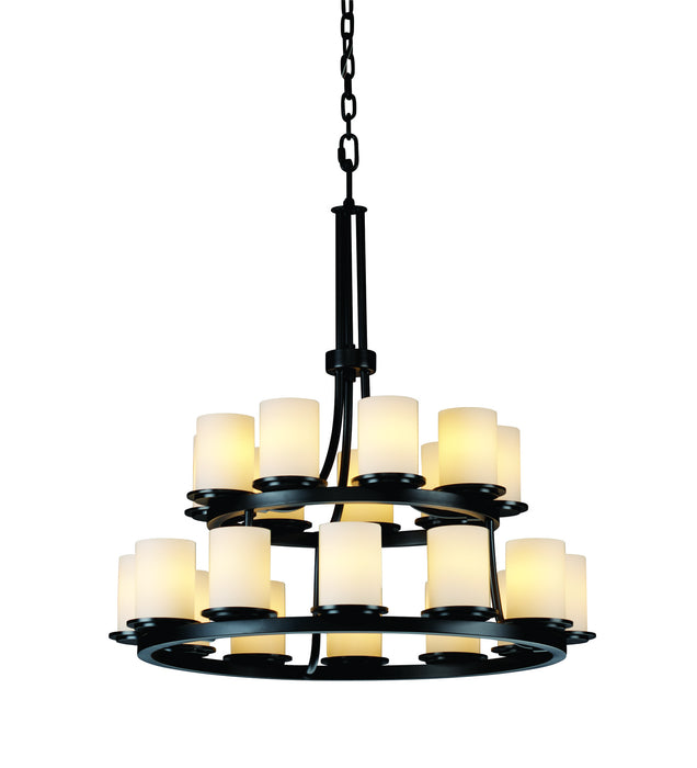 Justice Designs FSN-8767-10-OPAL-MBLK 21 Light Chandelier, Matte Black