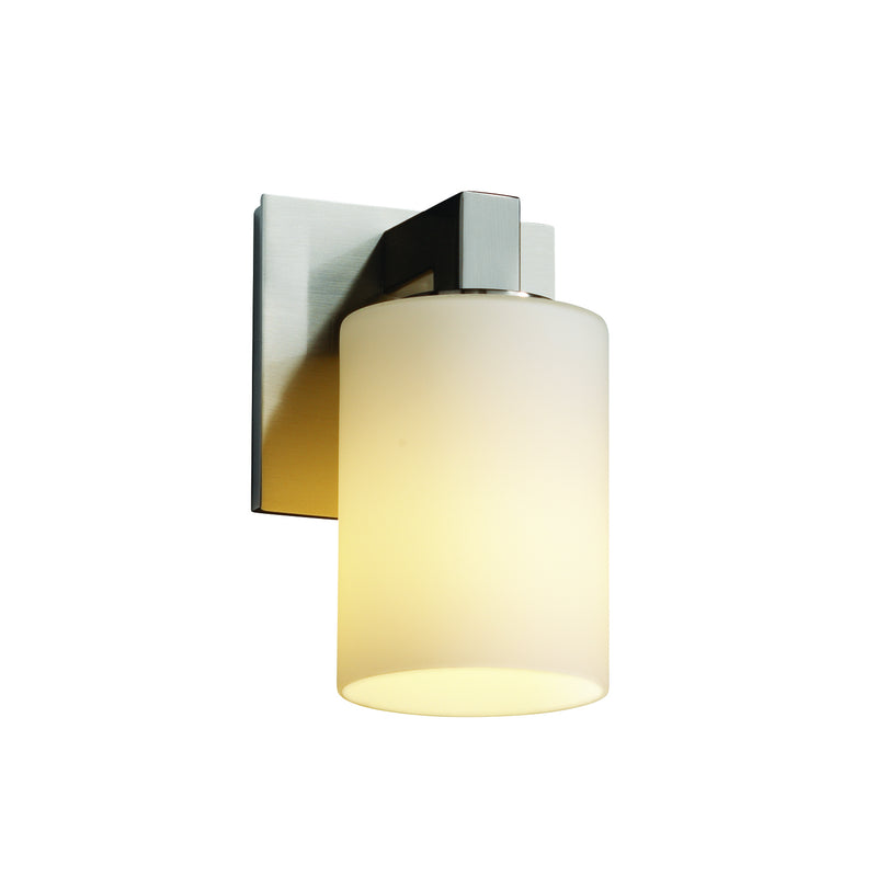 Justice Designs FSN-8921-10-OPAL-NCKL One Light Wall Sconce, Brushed Nickel
