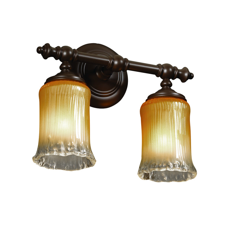 Justice Designs GLA-8522-16-GLDC-DBRZ Two Light Bath Bar, Dark Bronze