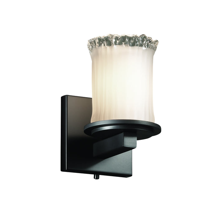 Justice Designs GLA-8771-16-WTFR-MBLK One Light Wall Sconce, Matte Black