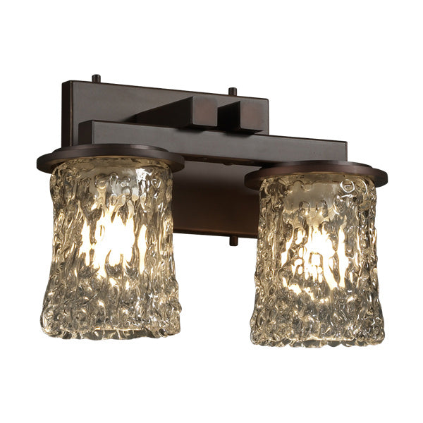 Justice Designs GLA-8772-16-CLRT-DBRZ Two Light Bath Bar, Dark Bronze