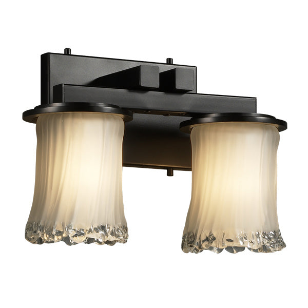 Justice Designs GLA-8772-16-WTFR-MBLK Two Light Bath Bar, Matte Black