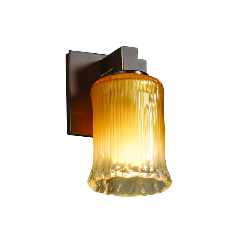 Justice Designs GLA-8921-16-GLDC-DBRZ One Light Wall Sconce, Dark Bronze