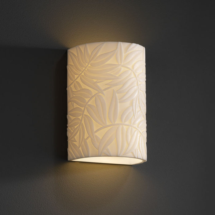 Justice Designs PNA-0945-BMBO Two Light Wall Sconce, Faux Porcelain Resin